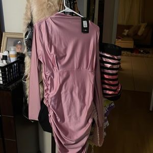 Pink tight long sleeve dress